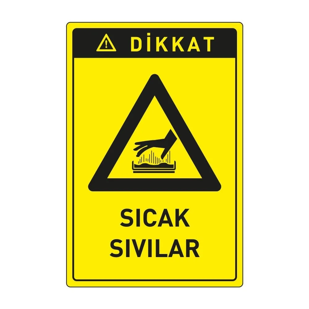 Dikkat Sıcak Sıvılar Levhası