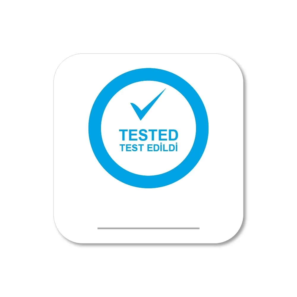 Test Edildi Etiketi