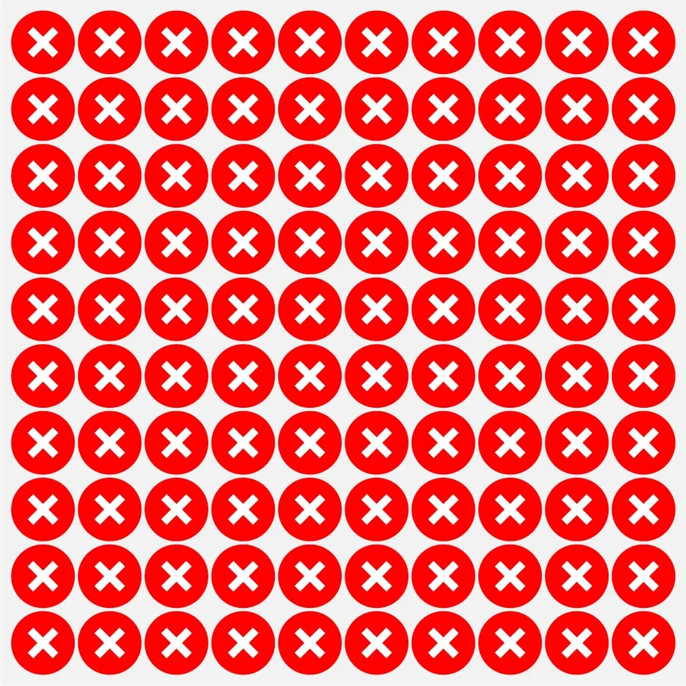 Kontrol Etiketi Paraf - X İşareti Seçeneği