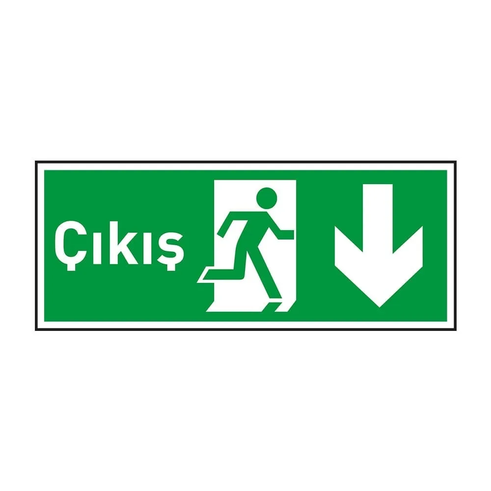 Çıkış Aşağı Ok Fotolümenli Levha (3mm Dekota)