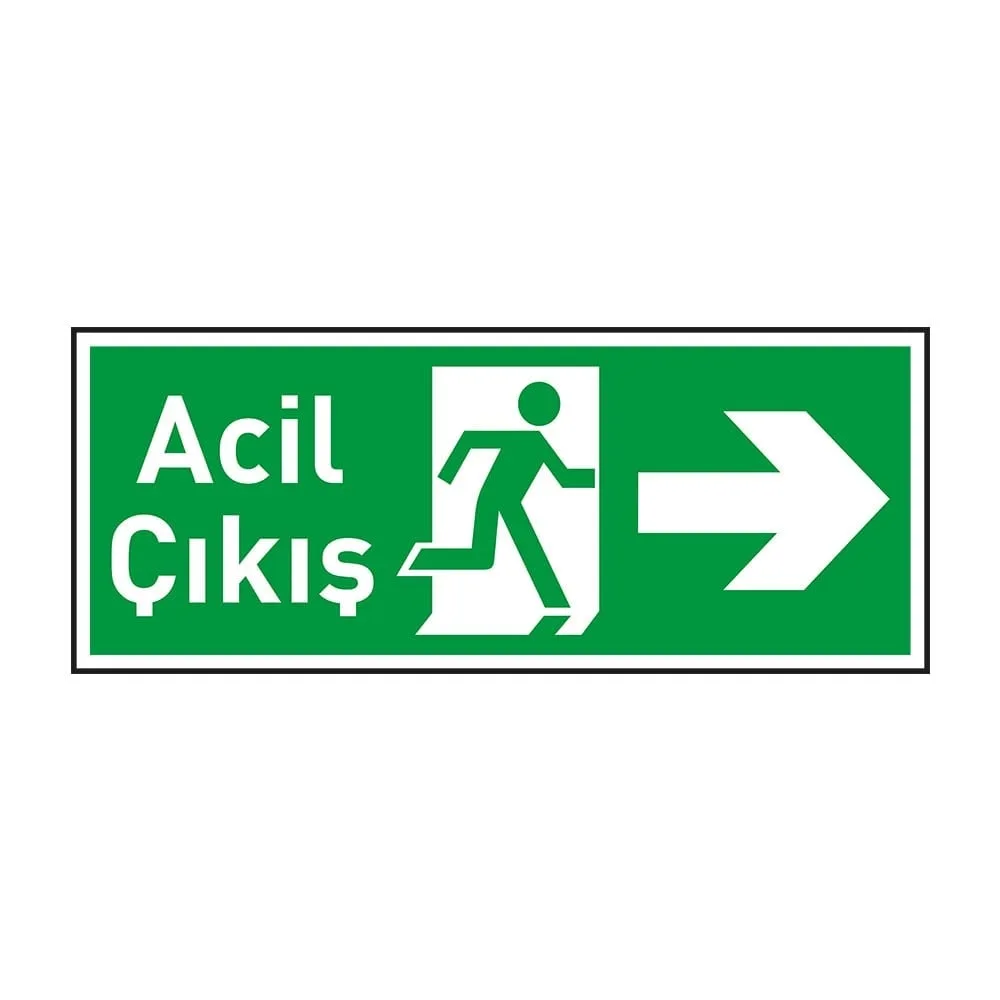 Acil Çıkış Levhası Sağ Ok Fotolümenli
