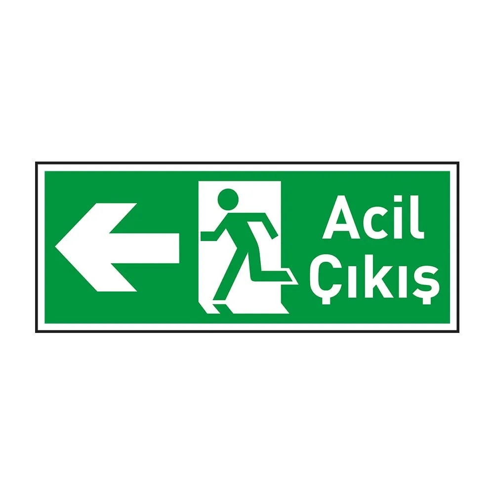 Acil Çıkış Levhası Sol Ok Fotolümenli